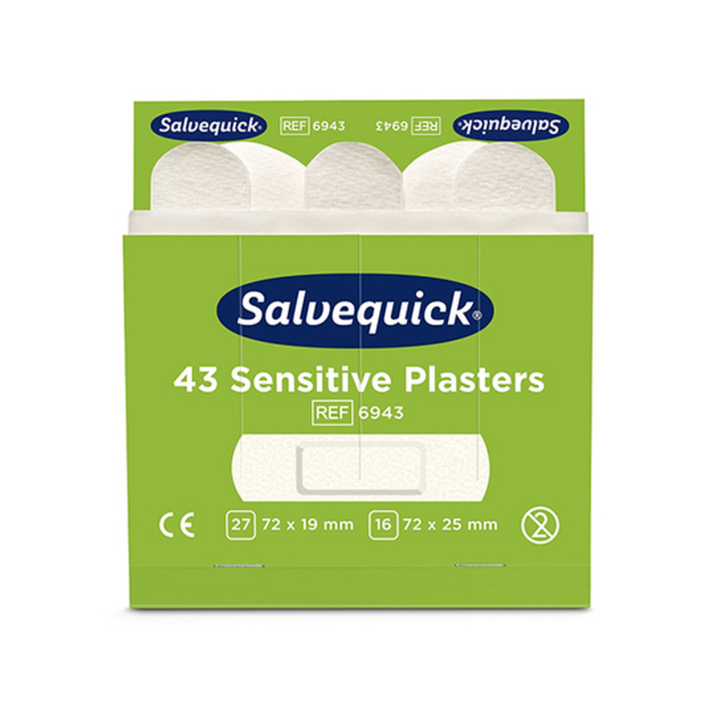 Papstar Set "Cederroth" Salvequick Sensitive Pflaster (43 Stück) weiss , Refill