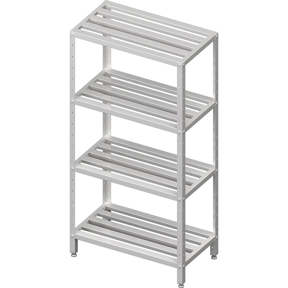 Stalgast Regal mit höhenverstellbaren Gitterrost-Böden, 800x700x1800 mm, Selbstm