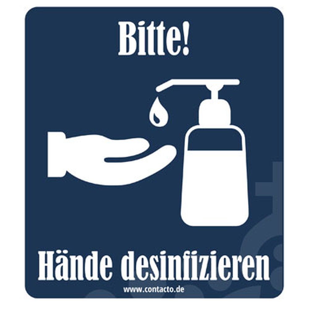 Contacto Schild ''Hände desinfizieren'' selbstklebend, 12 cm