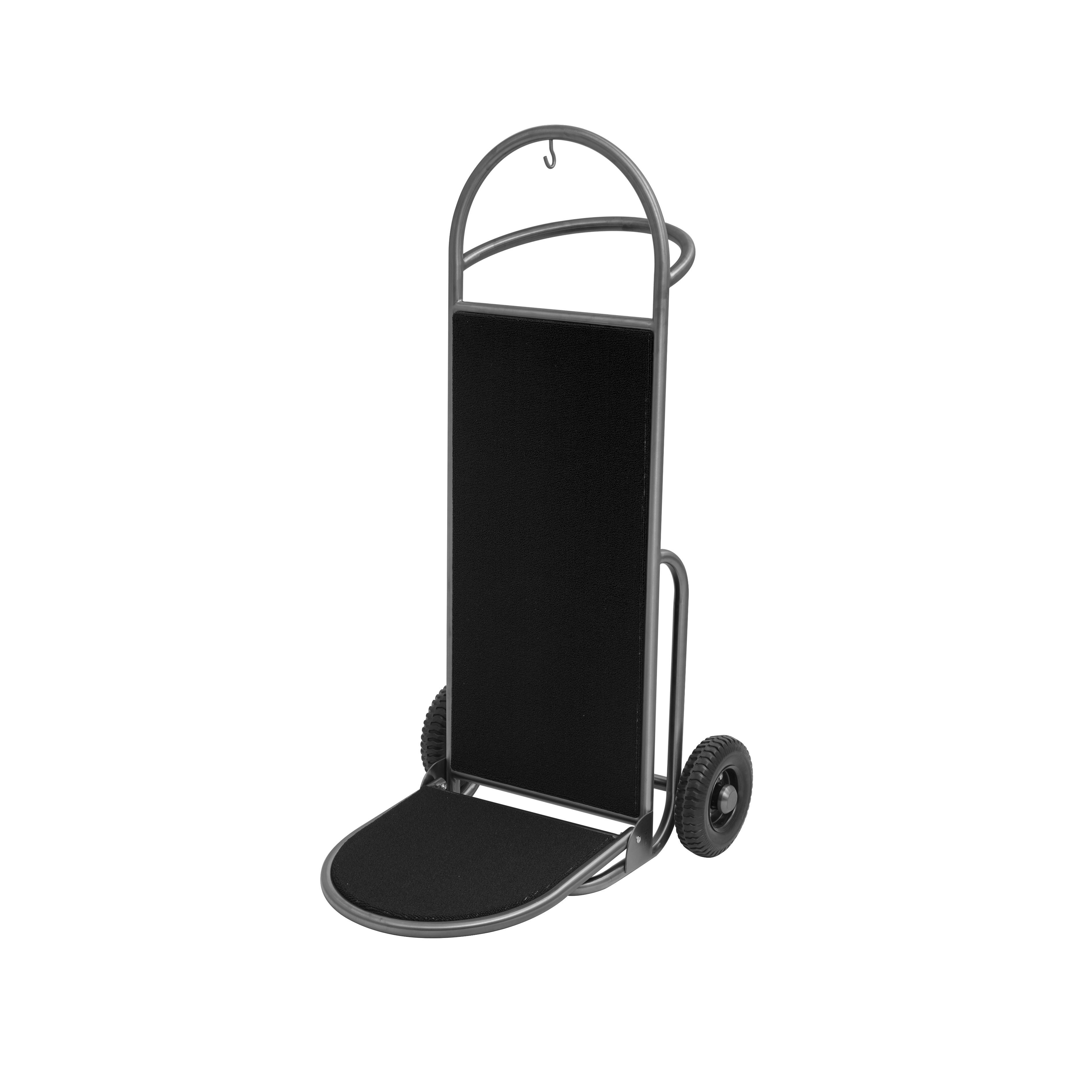 WAS Gepäckkarre SPRINT, 61 x 70 x 120 cm, Gun metal, poliert, schwarzer Teppich,