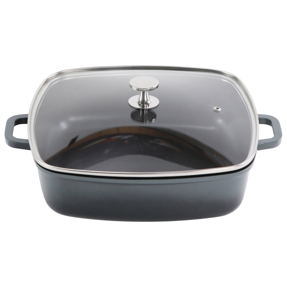 Contacto AluChef® Bräter, quadratisch 28 cm x 28 cm / grau Größe: 28 cm x 28 cm,