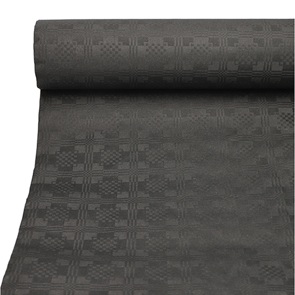 Papstar Papiertischtuch mit Damastprägung 50 m x 1 m schwarz