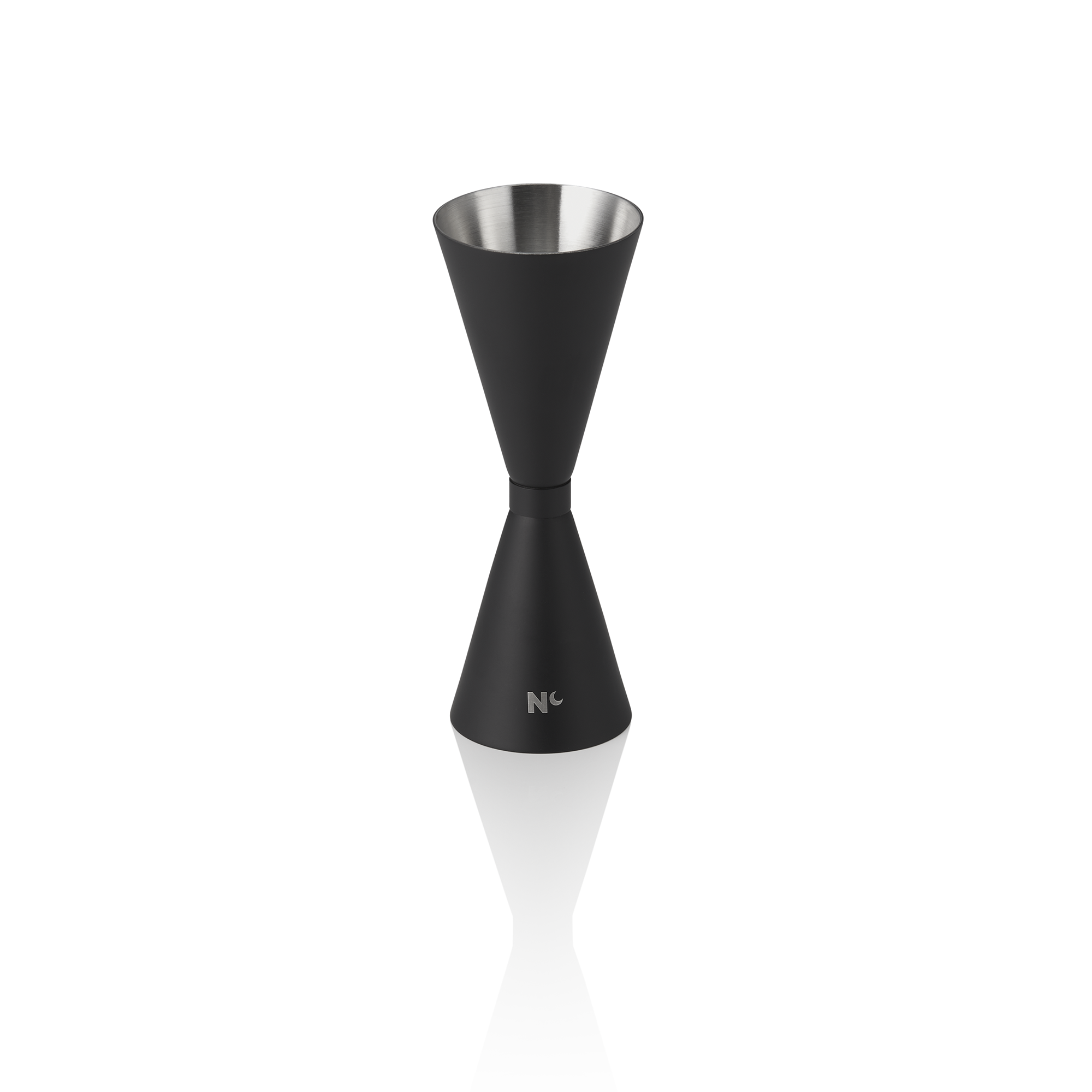 WAS Slim Jigger NOCTURN, 3/4,5 cl, Ø 4,5 cm, Höhe 12 cm, schwarz matt, Chromnick