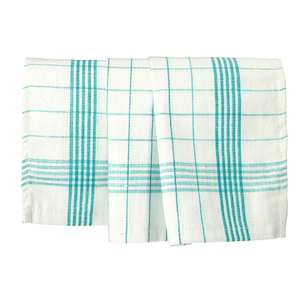 Papstar Geschirrtücher 70 cm x 50 cm weiss/blau "Baumwolle"