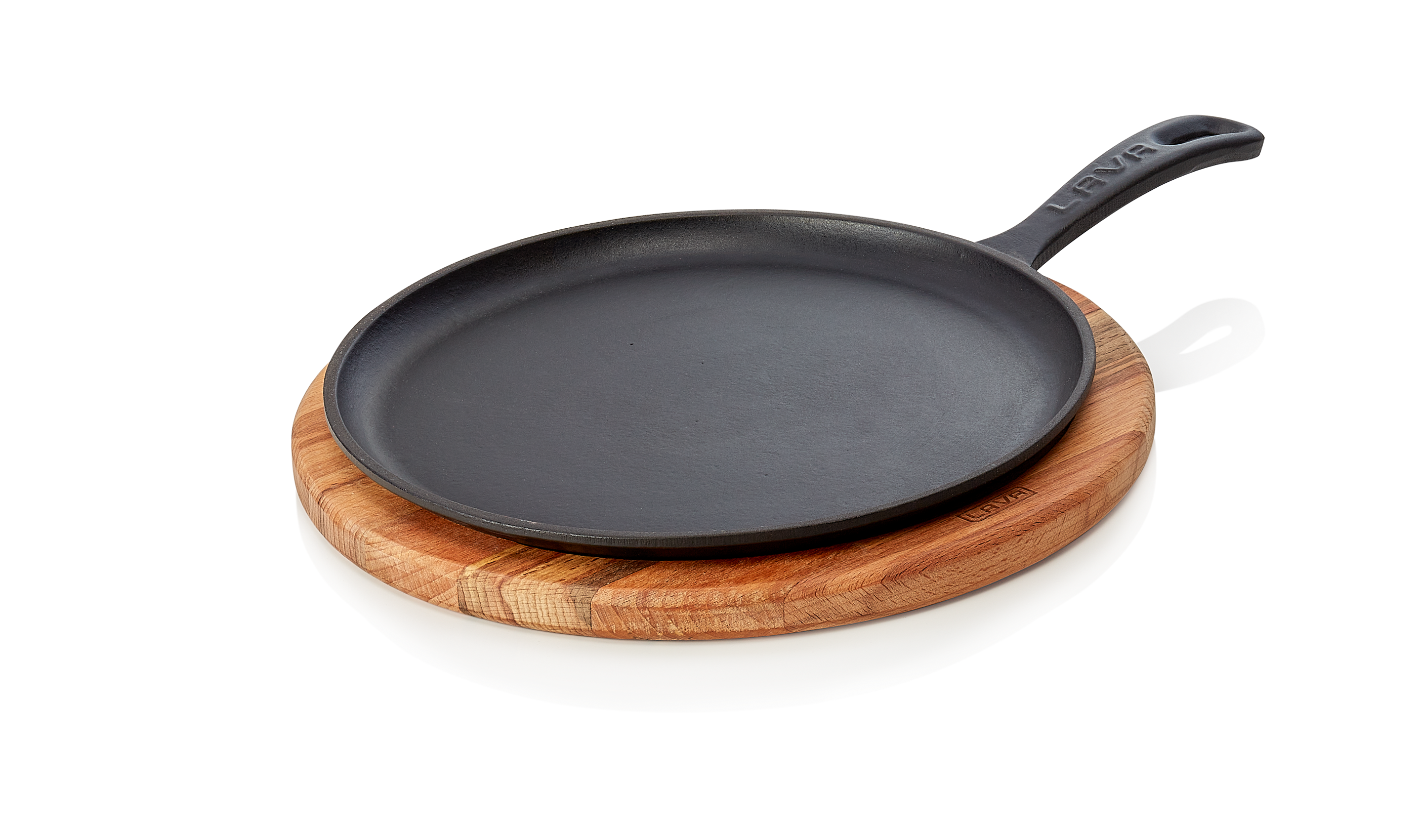 WAS Pizzaservierpfanne Ø oben 26 cm Höhe 3,0 cm Stiel 13 cm Gusseisen