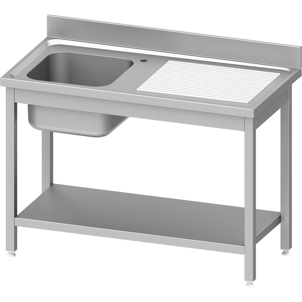 Stalgast Spültisch ECO mit Grundboden 1200x600x850 mm, mit einem Becken links, m