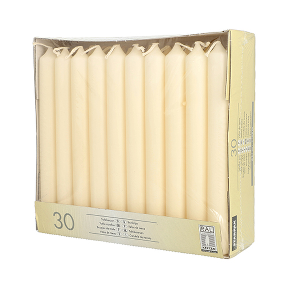 Papstar Tafelkerzen Ø 2,1 cm · 19,6 cm creme