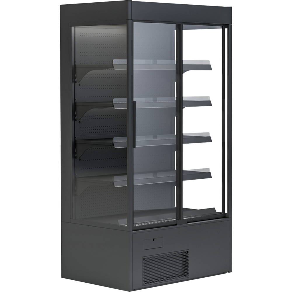 KBS Wandkühlregal Variant 132 Black Line mit Glasschiebetüren