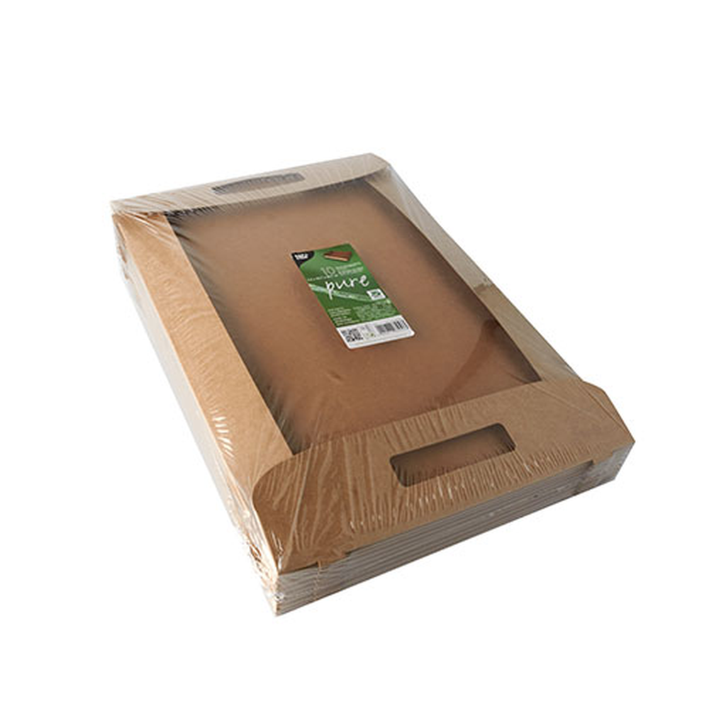 Papstar Tragetabletts, Pappe "pure" 4,5 cm x 45,7 cm x 30,7 cm braun "100% Fair"