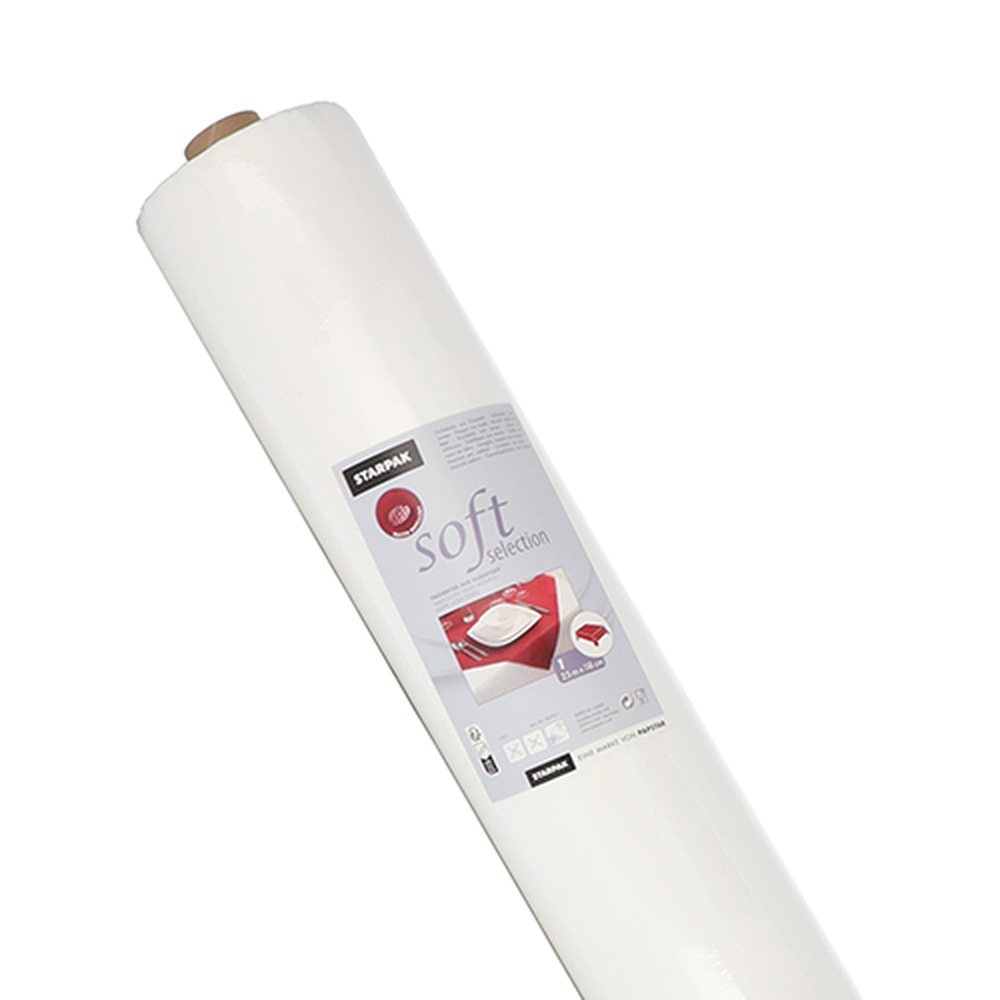 Papstar Tischdecke, stoffähnlich, Vlies "soft selection" 25 m x 1,18 m weiss