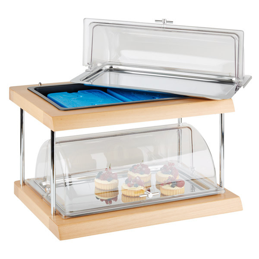 APS GN 1/1 Kühltablett Vitrine 60 x 41 cm, H: 36 cm , 60 x 41 cm, H: 36 cm , Set