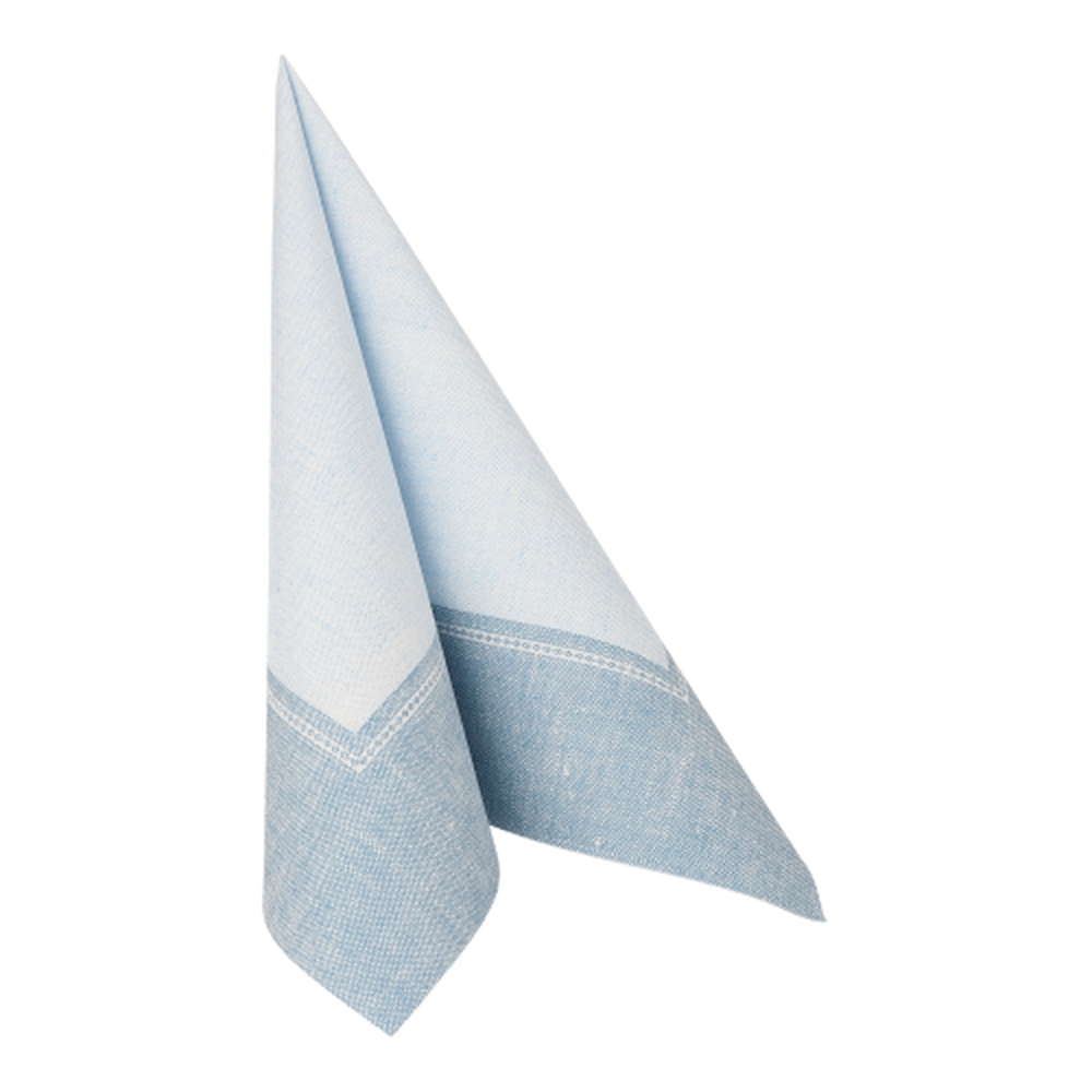 Papstar Servietten "ROYAL Collection" 1/4-Falz 40 cm x 40 cm arktikblau "Linum"