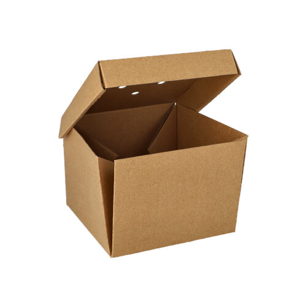 Papstar Burgerboxen, Pappe "pure" 10 cm x 13 cm x 13 cm braun faltbar, klein