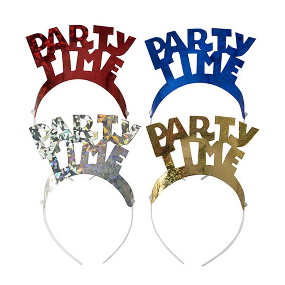 Papstar Haarreifen farbig sortiert "Party Time" "Metallic"