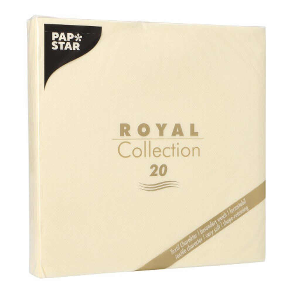 Papstar Servietten "ROYAL Collection" 1/4-Falz 40 cm x 40 cm champagner
