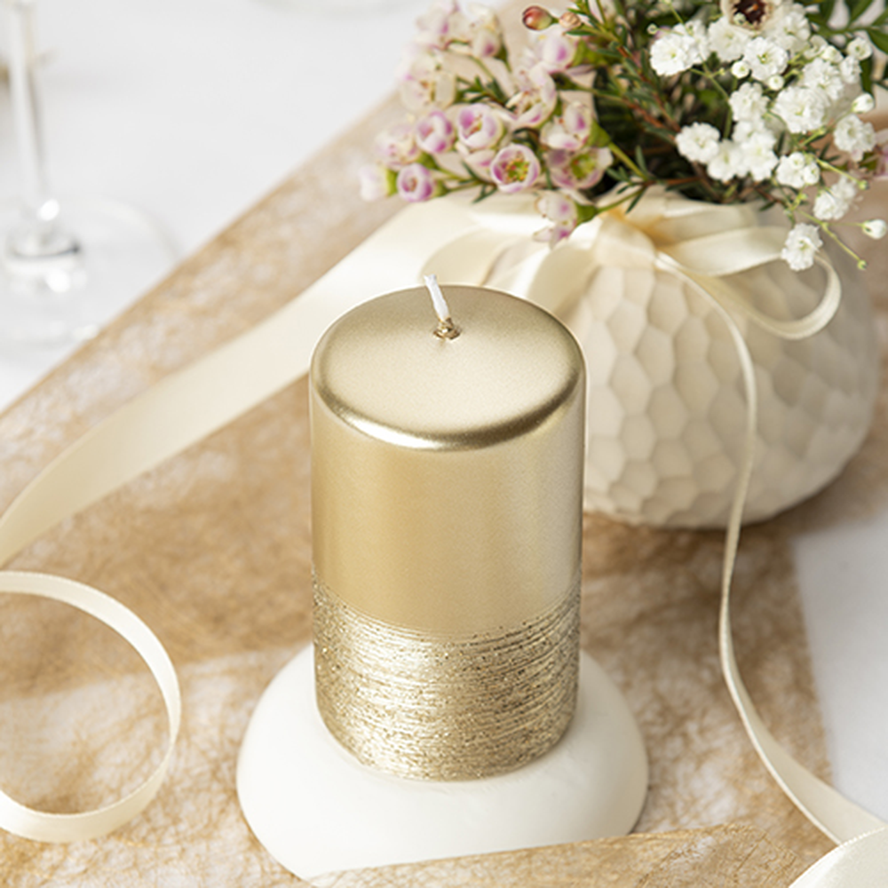 PAPSTAR Safe Candle Ø 60 mm · 100 mm gold Fia einzeln cellophan
