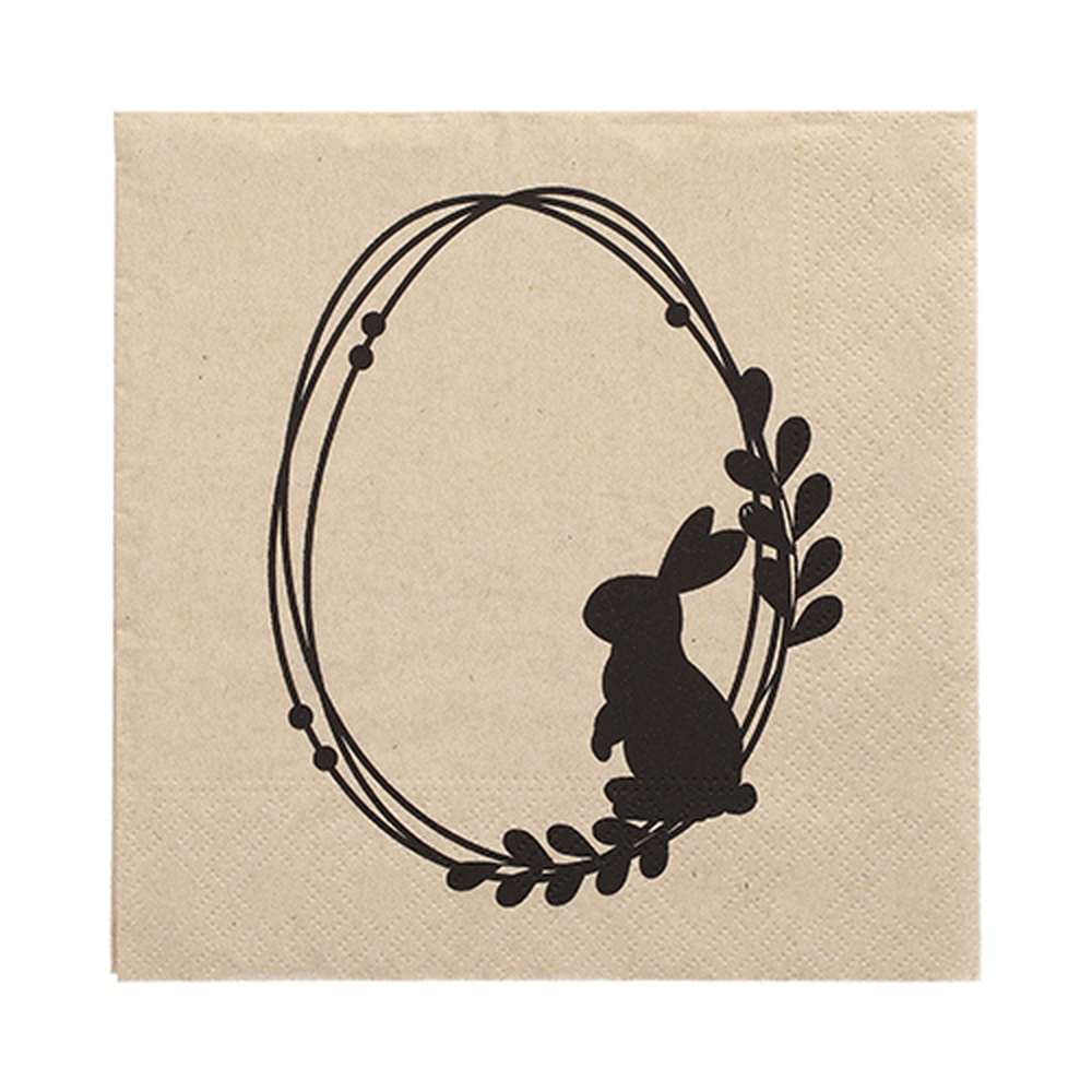 PAPSTAR Servietten, 3-lagig 1/4-Falz 33 cm x 33 cm natur Rabbit Wreath aus 