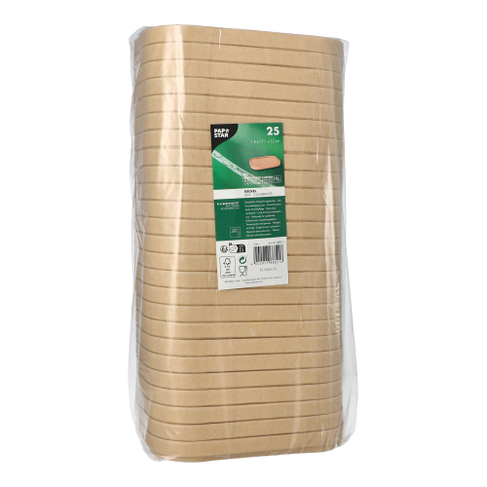 PAPSTAR Deckel für Verpackungsbecher, Pappe rechteckig 1,8 cm x 17,1 cm x 12