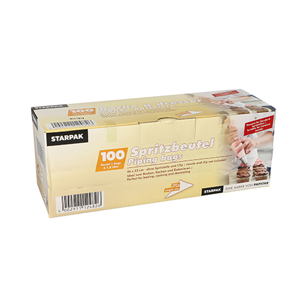 Papstar Spritzbeutel 1,8 l 46 cm x 23 cm transparent