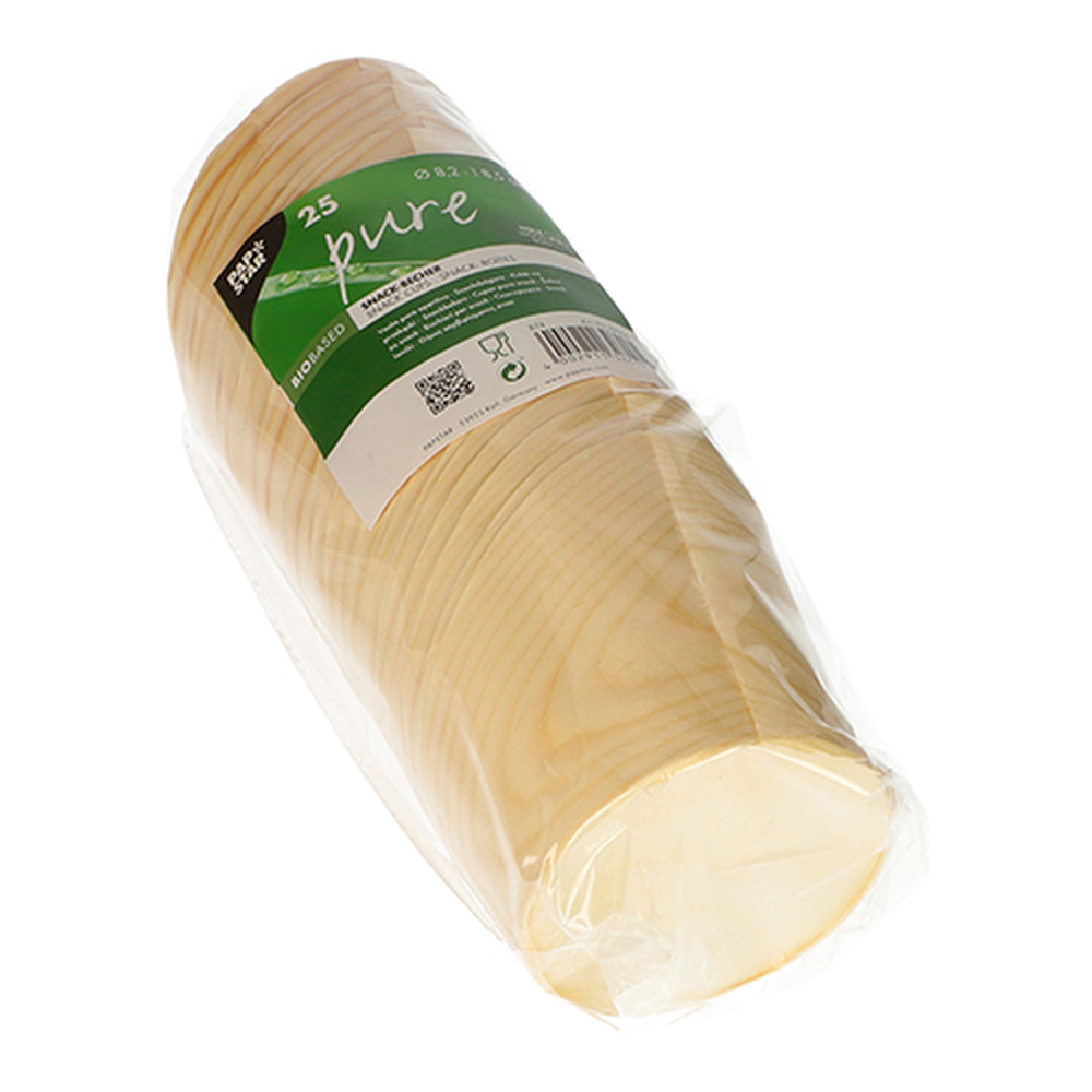 Papstar Snackbecher, Holz "pure" Ø 8,2 cm · 8,5 cm