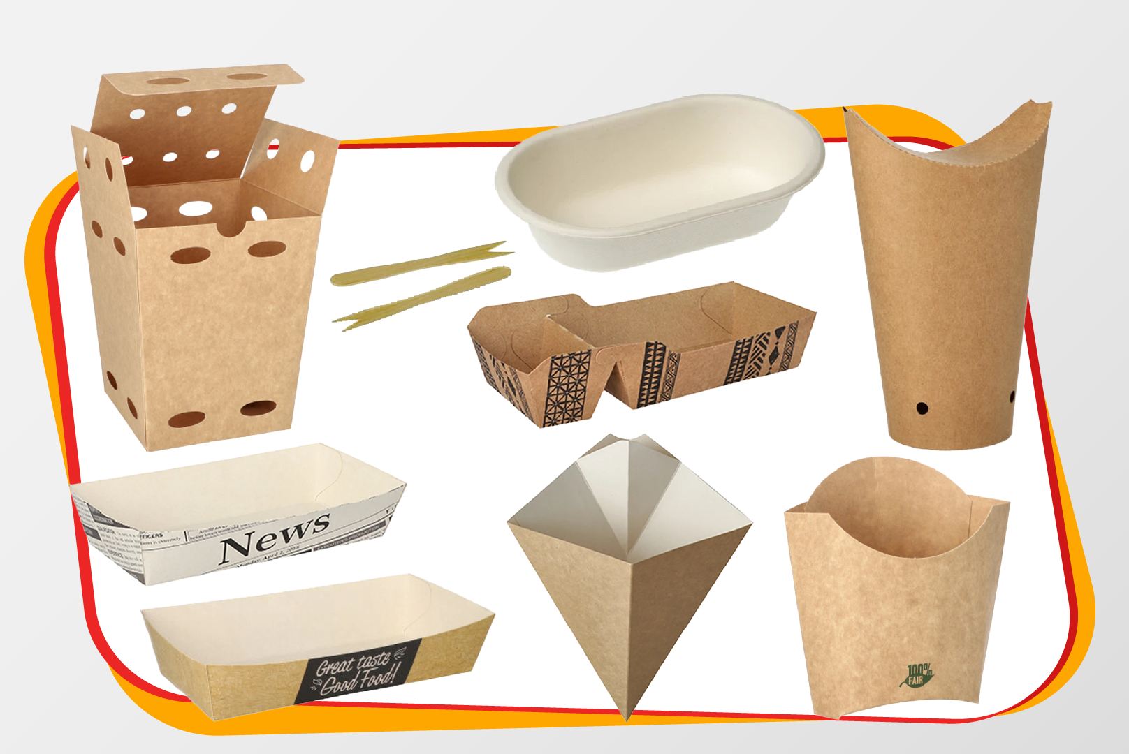 Pommes & Currywurst Verrpackungen