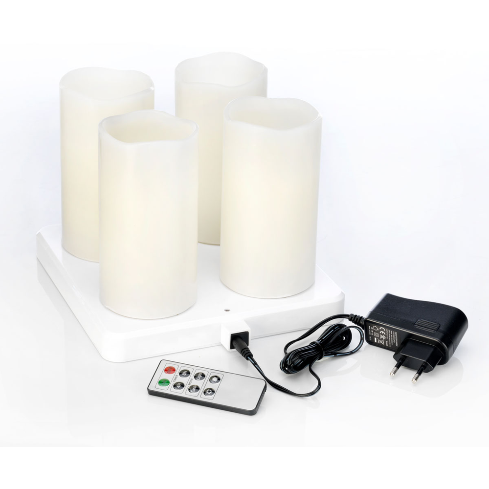 Duni LED-Stumpenkerzen-Set, 4er, 12h 220 x 75 mm warm white