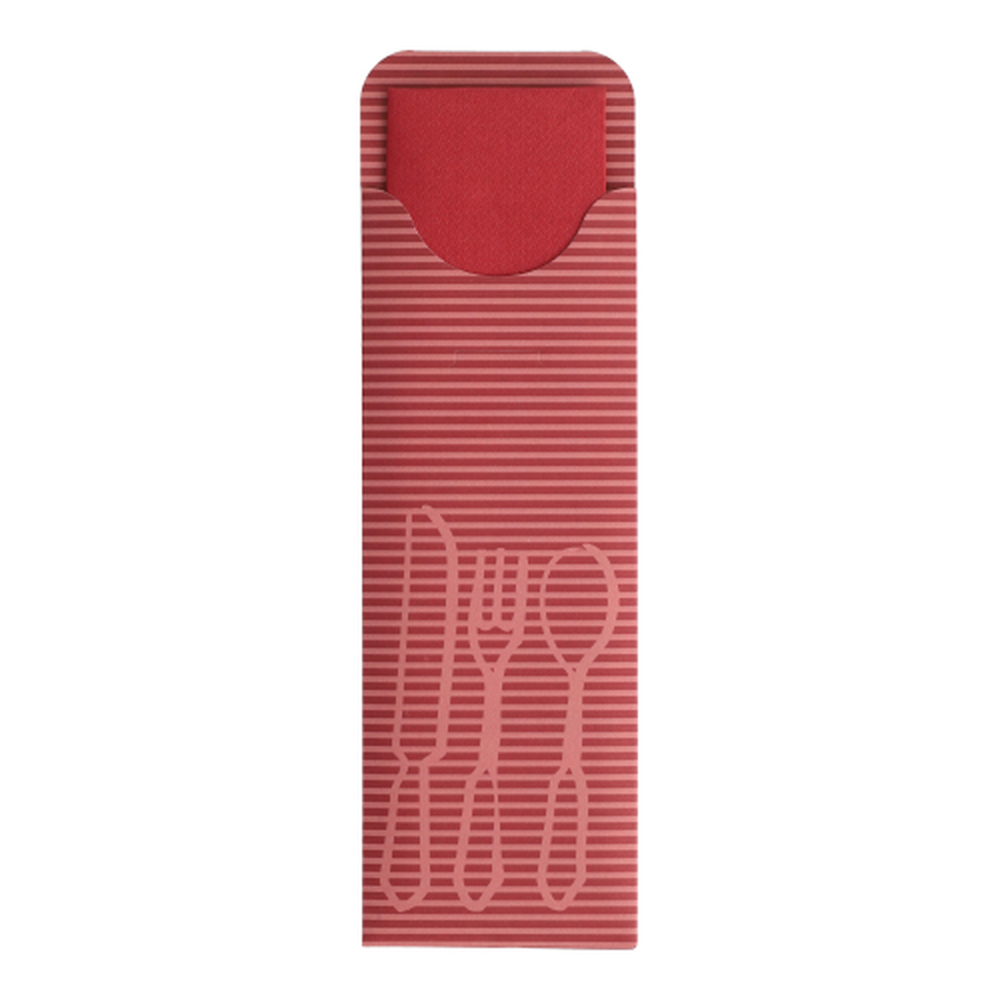Papstar Bestecktaschen 23,5 cm x 7,3 cm bordeaux inkl. farbiger Serviette