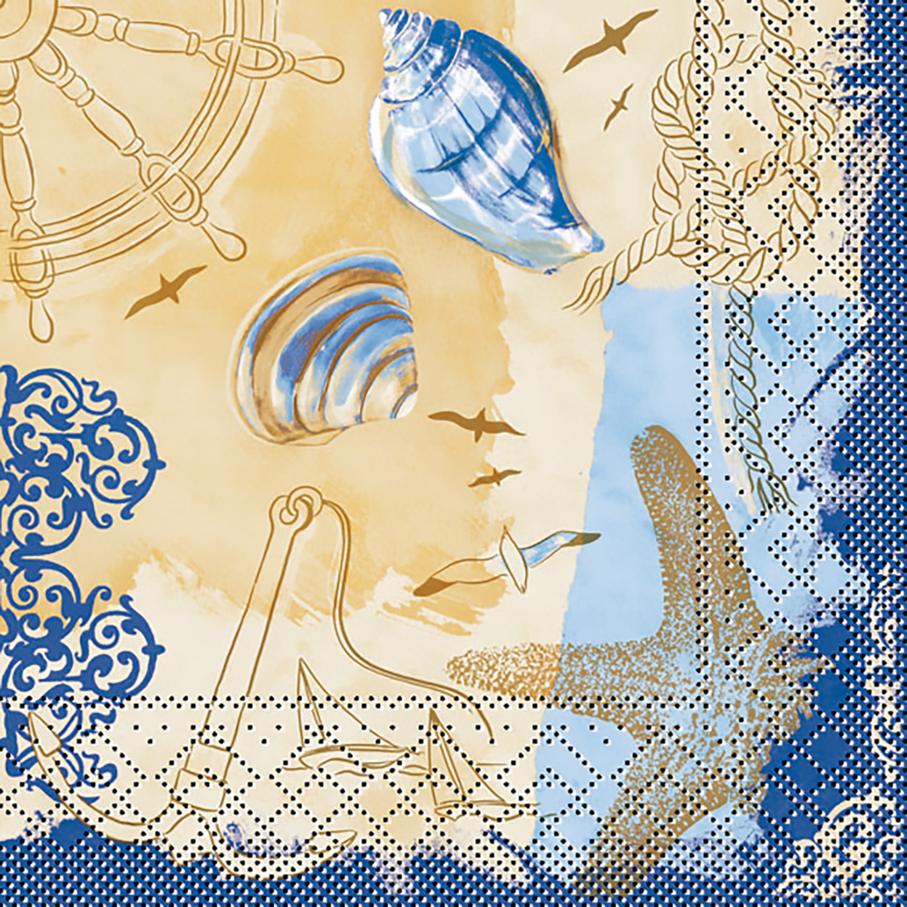 Mank Serviette Del Mar 33 x 33 cm 1/4 Falz