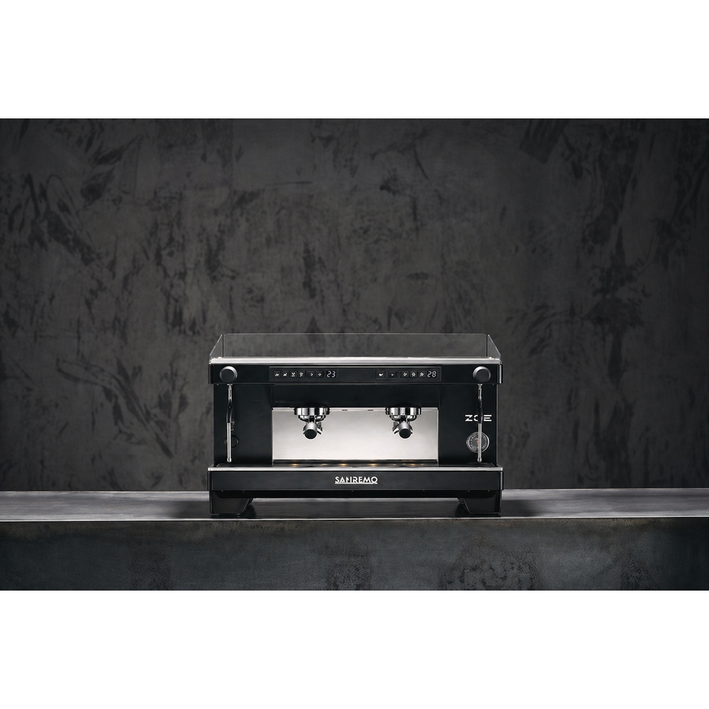 Sanremo Espressomaschine Zoe Competition, 2 Gruppen Schwarz / Man. Aufschäumer