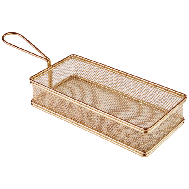 APS Servier-Frittierkorb 21,5 x 10,5 cm, H: 4,5 cm , Edelstahl, Gold-Look