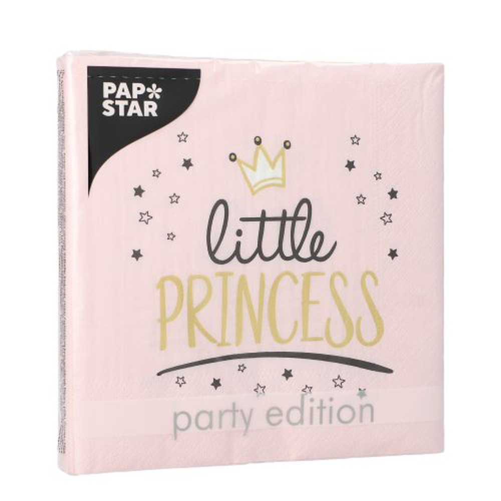 Papstar Servietten, 3-lagig 1/4-Falz 33 cm x 33 cm "Little Princess"