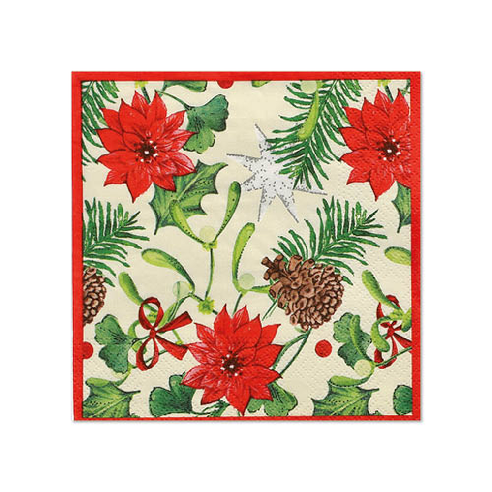 Papstar Servietten, 3-lagig 1/4-Falz 25 cm x 25 cm "Winterly"