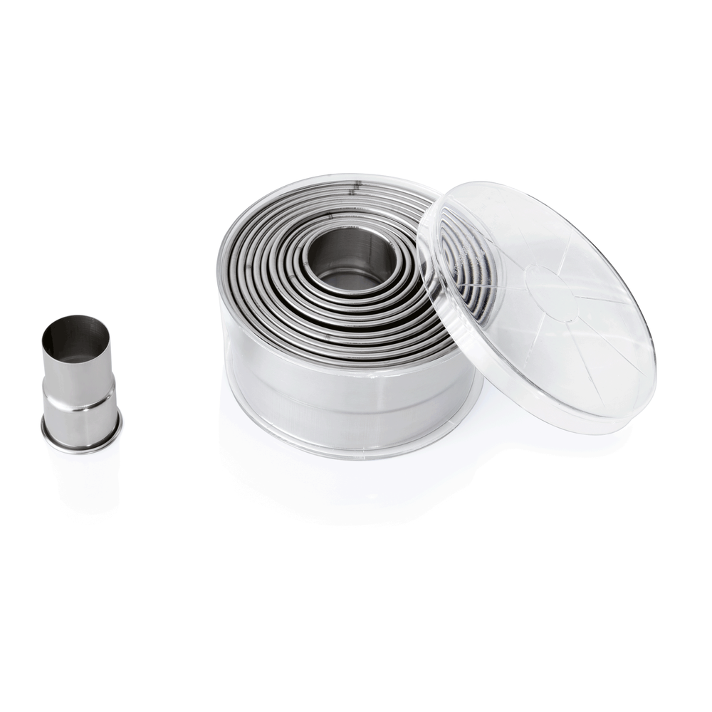 WAS Ausstechformen Set, Ø 2,7 cm bis Ø 10,4 cm, Chromnickelstahl