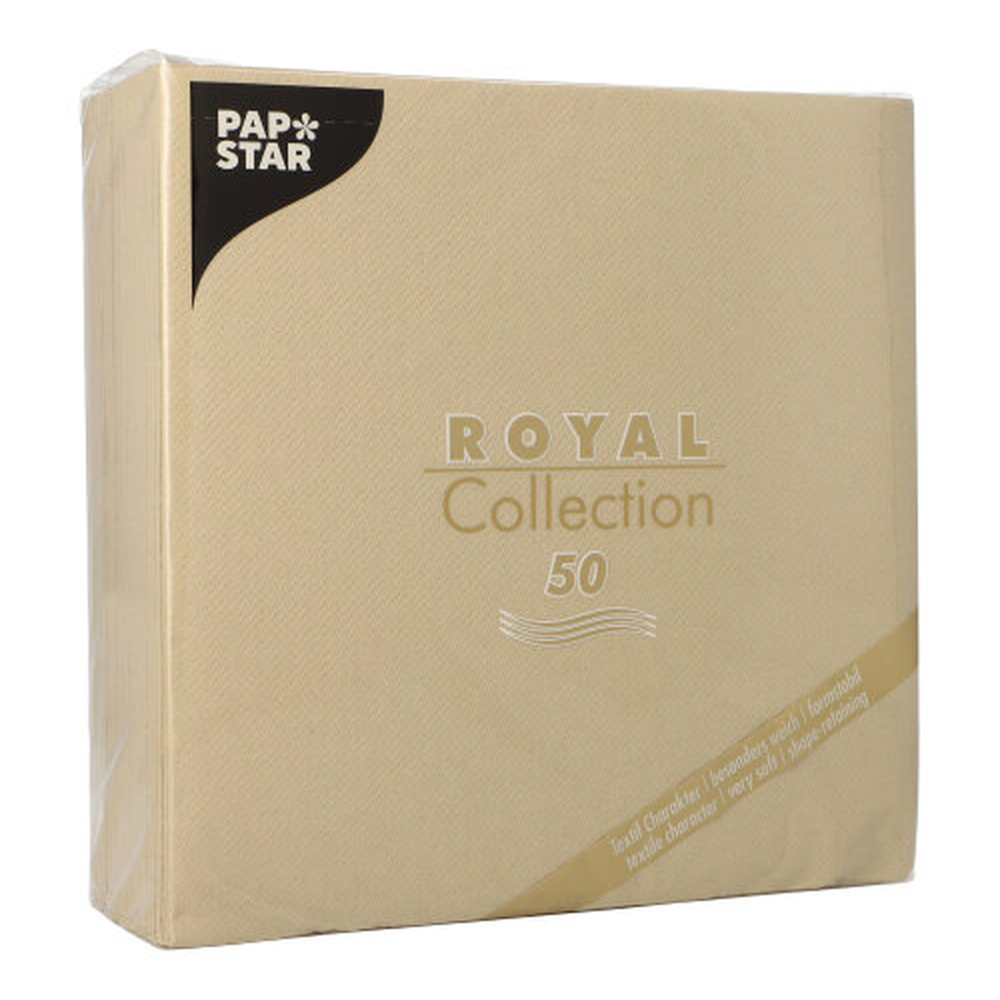Papstar Servietten "ROYAL Collection" 1/4-Falz 40 cm x 40 cm sand