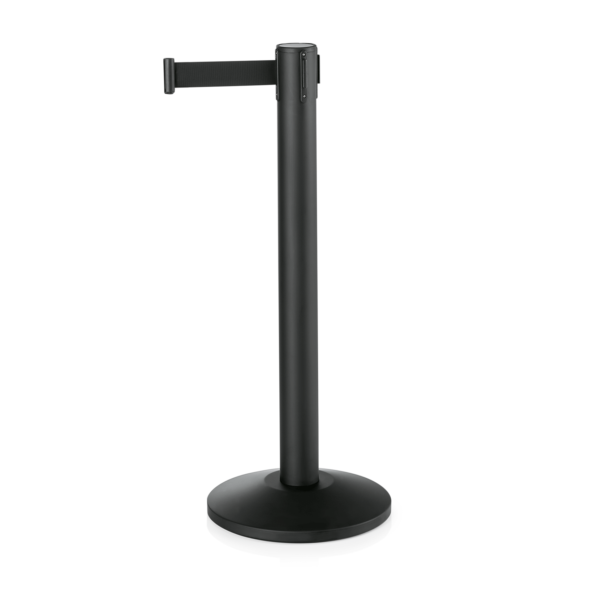 WAS Abgrenzungspfosten LARGEFLEX, schwarz, 450cm, Set á 2 Stück, schwarzes Gurtb