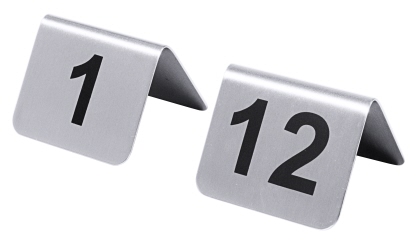 Contacto Tischnummernschilder 1-12 mit schwarzem Siebdruck