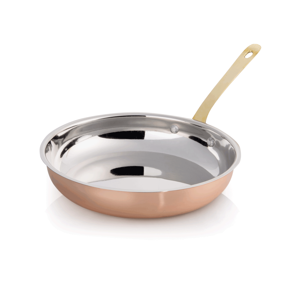 WAS Flambierpfanne STEEL & STYLE AMBER, Ø 23,5 cm, 1,1 ltr., Kupfer, Messing, Ch