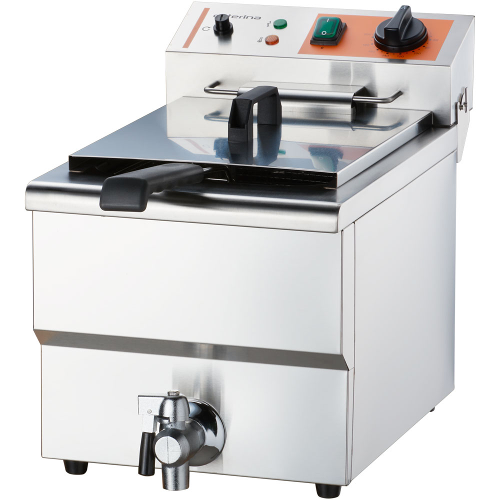 Stalgast Fritteuse CATERINA, 10 Liter, mit Ablasshahn 300x510x390 mm (BxTxH) 