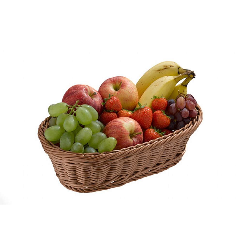 APS Tisch- und Buffetkorb, oval 28,5 x 17 cm, H: 8,5 cm , Polypropylen, braun