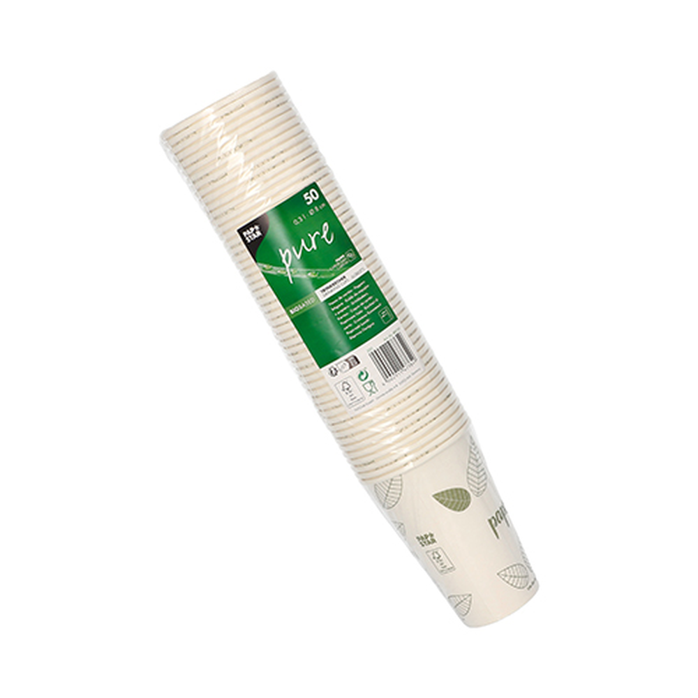 Papstar Trinkbecher, Pappe "pure" 0,3 l Ø 8 cm · 11,7 cm "ZERO"