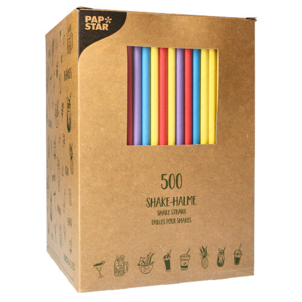 Papstar Shake-Halme Papier Ø 8 mm · 25 cm farbig sortiert