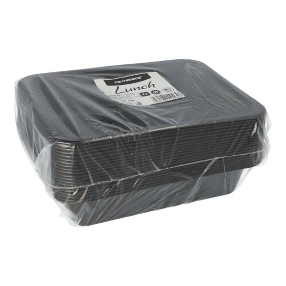 Papstar Mehrweg-Menüschalen PP ungeteilt 4,5 cm x 22,7 cm x 17,8 cm schwarz