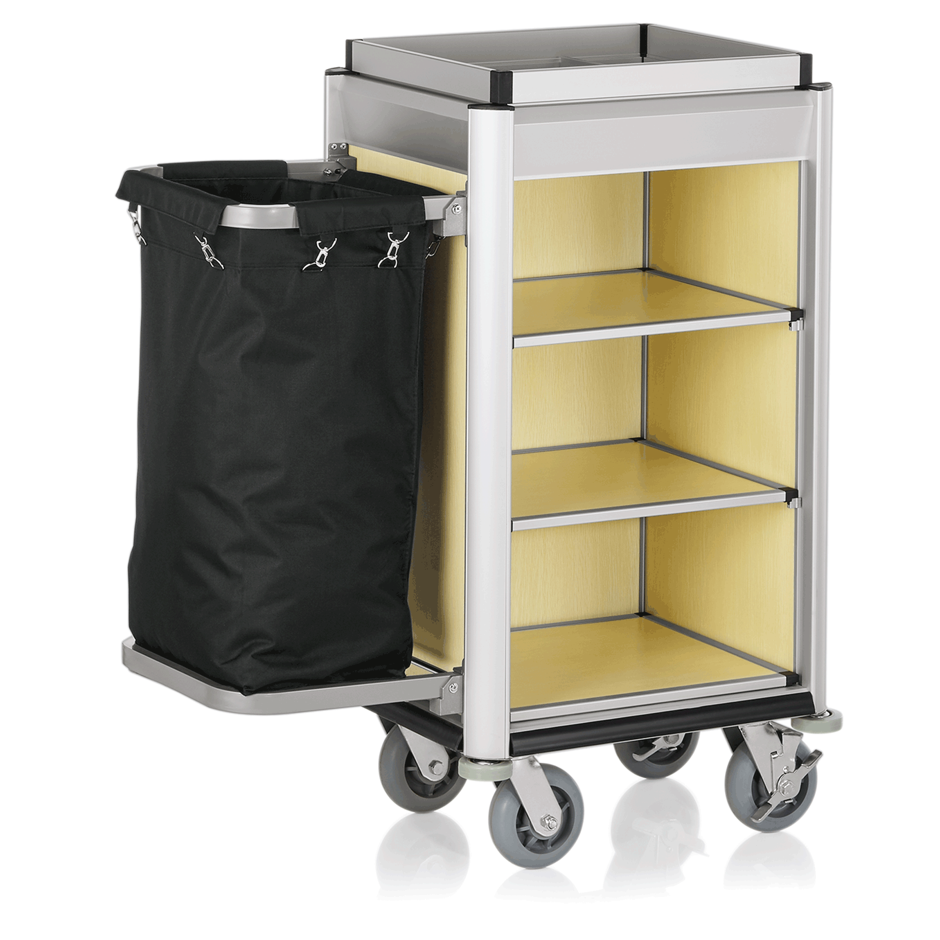 WAS Zimmerservicewagen ISABELLA, 95 x 55 x 116 cm, helle Kanten, helle Holzoptik