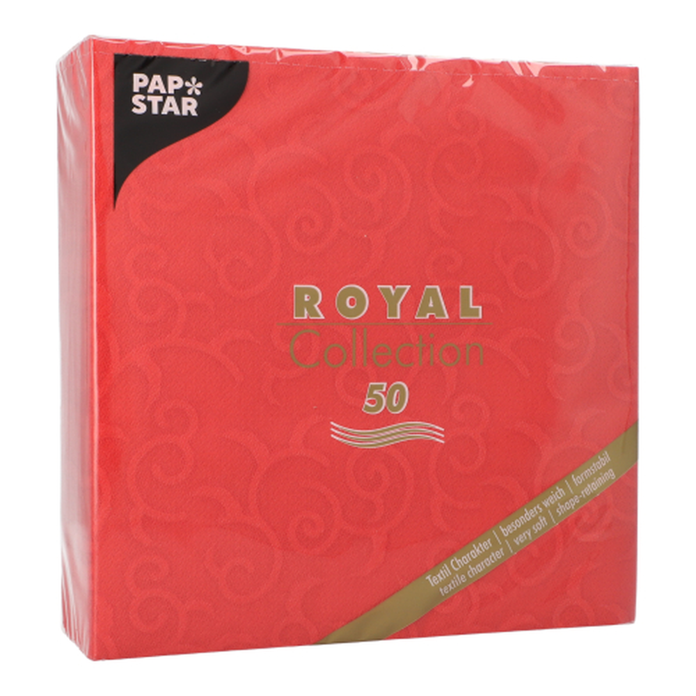 Papstar Servietten "ROYAL Collection" 1/4-Falz 40 cm x 40 cm rot "Casali"