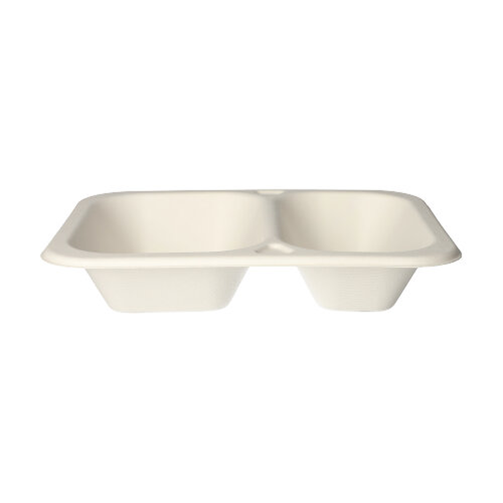 PAPSTAR Siegelschalen Zuckerrohr 2-geteilt 800 ml 4,2 cm x 18,5 cm x 23,5 cm