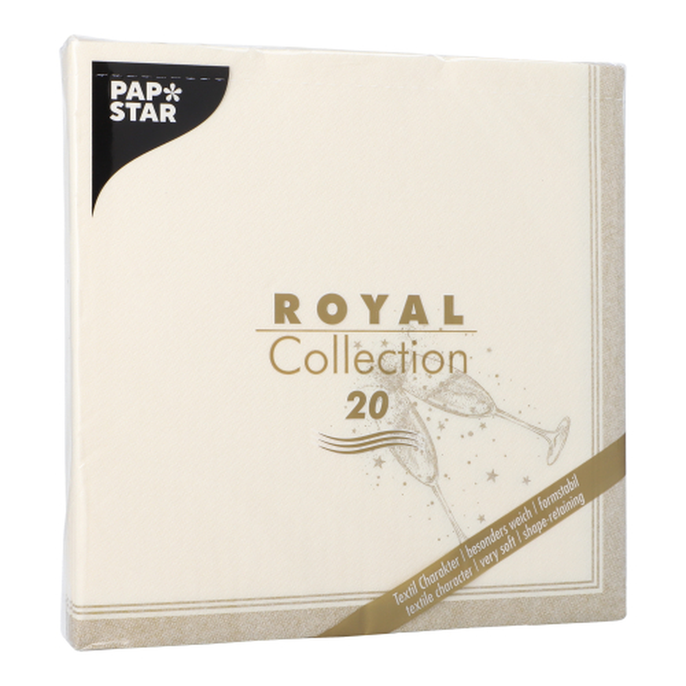 Papstar Servietten "ROYAL Collection" 1/4-Falz 40 cm x 40 cm gold "Festivities"