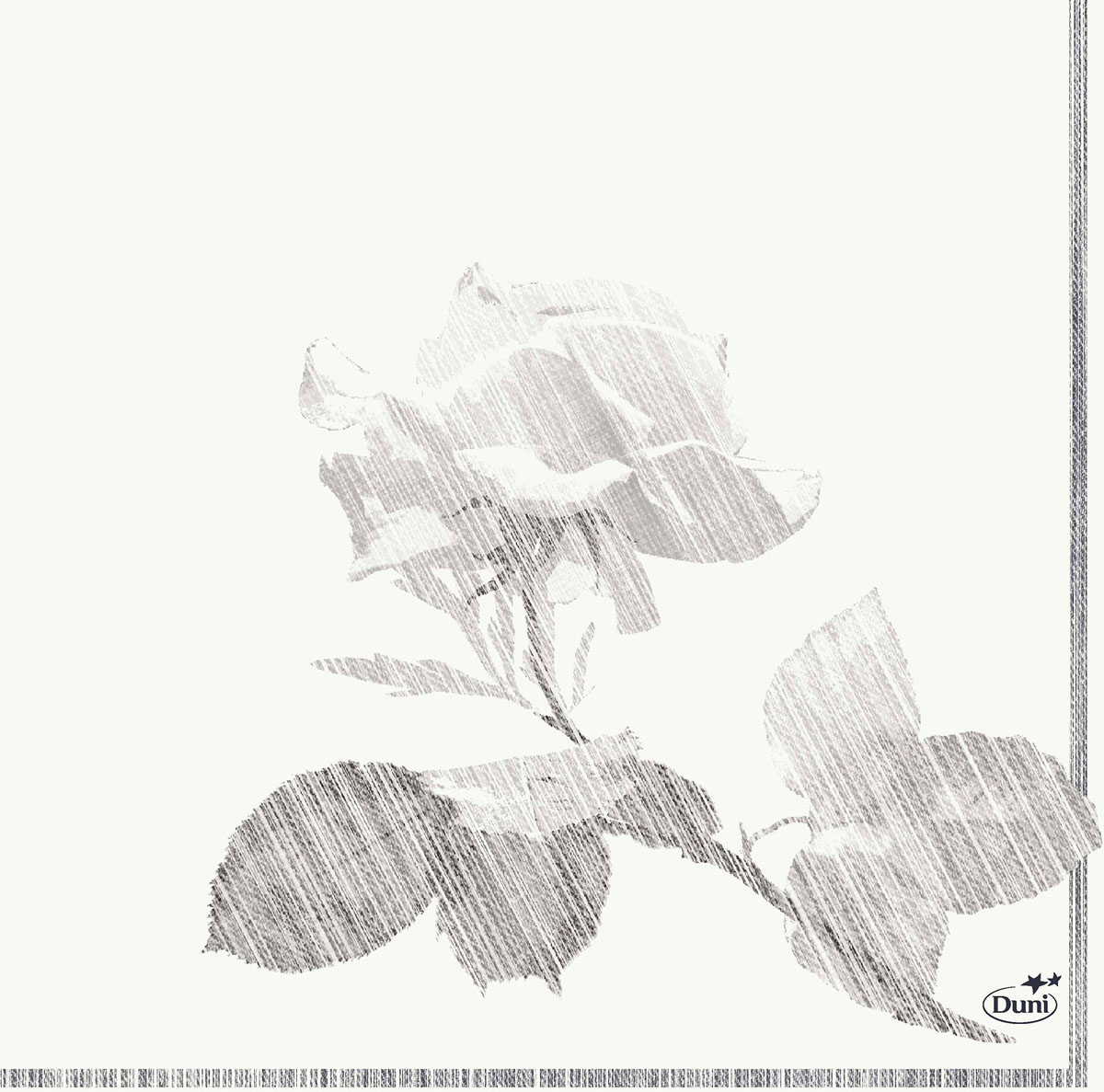Duni Zelltuchservietten 33 x 33 cm 3-lagig 1/4 Falz Grey Rose