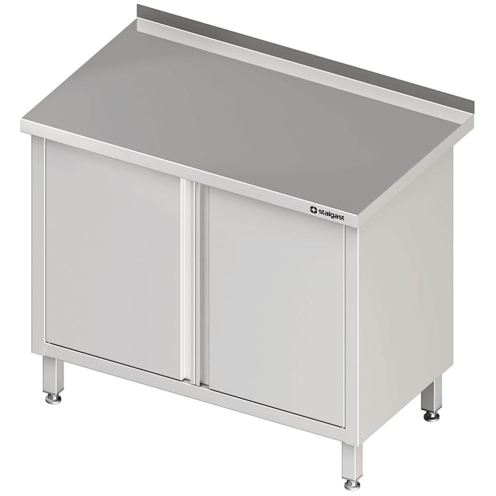 Stalgast Arbeitsschrank mit Flügeltüren, 900x700x850 mm, mit Aufkantung, verschw