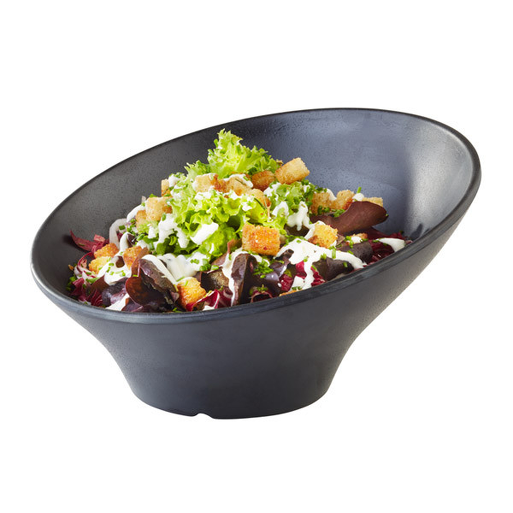 APS Schale -ZEN- Ø 22,5 cm, H: 12,5 cm , Melamin, schwarz, Steinoptik