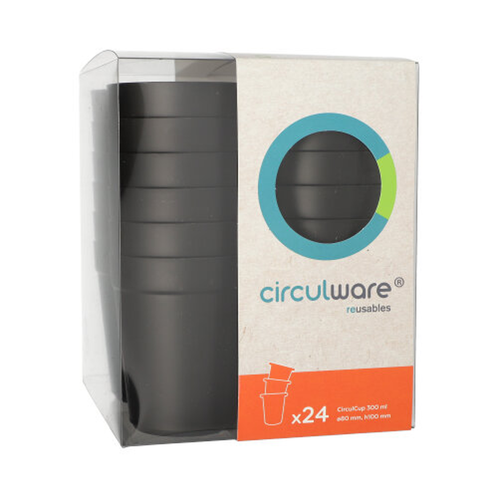 Papstar "Circulware" Mehrweg-Trinkbecher PP rund 0,3 l Ø 8 cm · 10 cm schwarz